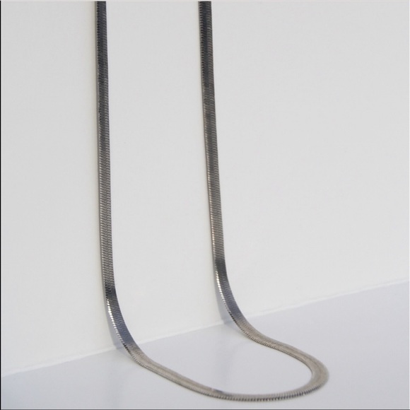 HERRINGBONE 925 STERLING SILVER NECKLACE, NICE NECKLACE, CUTE NECKLACE - Picture 3 of 5